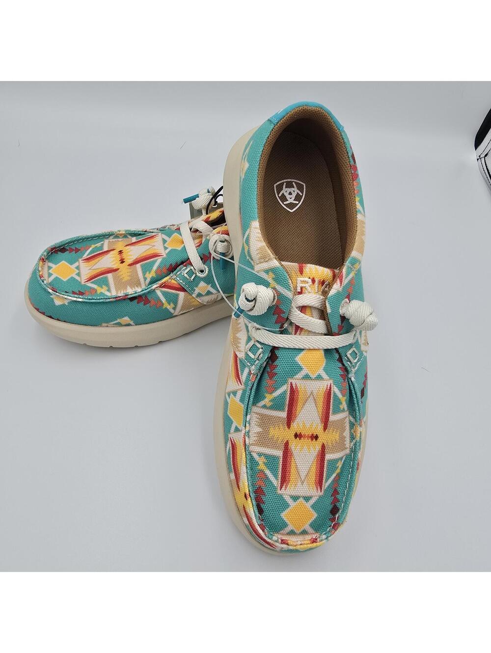 Women’s Ariat Hilo Turquoise Tempe Aztec Western Casual Shoes NWT Size 5.5 - Picture 3 of 8